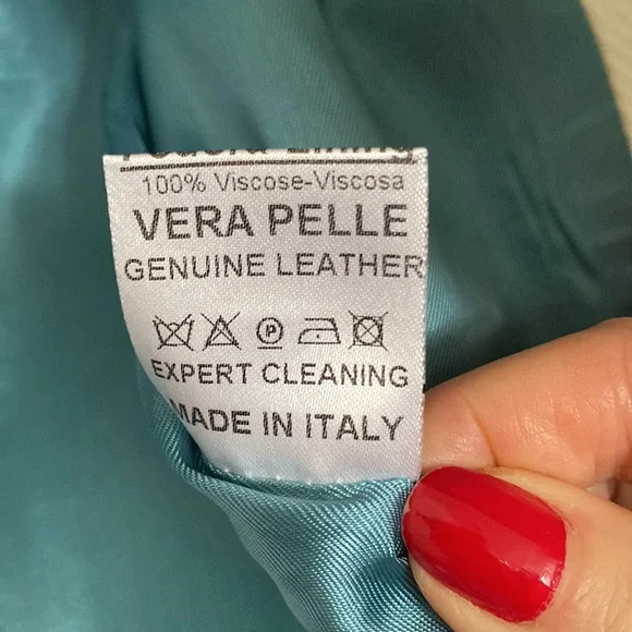 Michele NegriMade in Italy Linen / Cotton / Leather Herringbone Blazer
